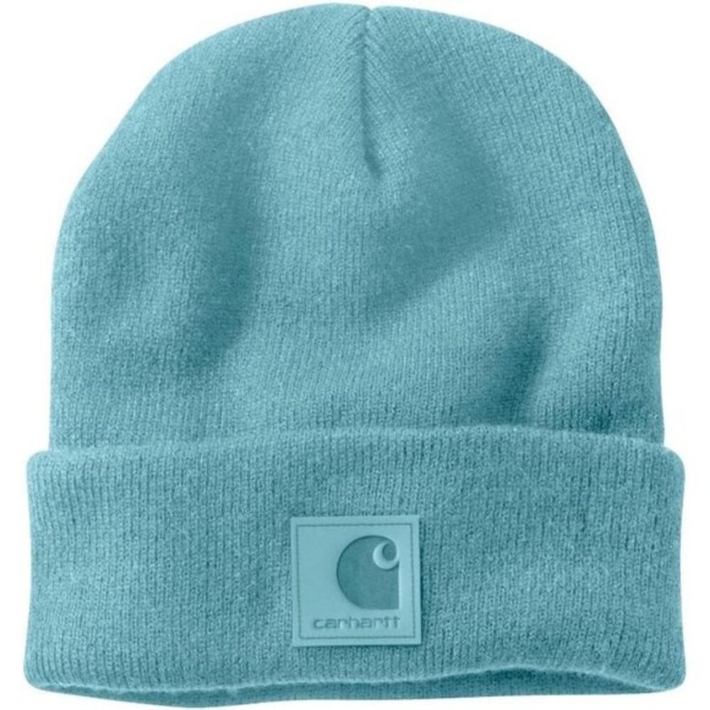 ⚡Carhartt Men's Dusted Aqua Imported Cotton Tonal Patch Beanie Watch Hat - Picture 1 of 1